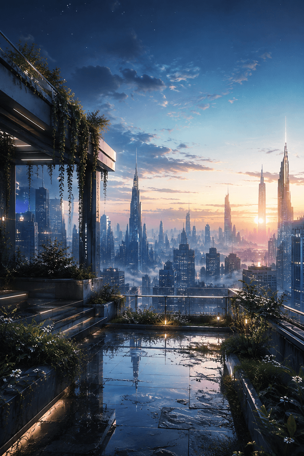 Garden Above Dawn by fictional artist Milo Reyes